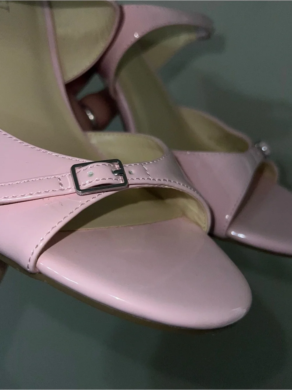 Nine west baby pink kitten-heel mule sandals Size 9.